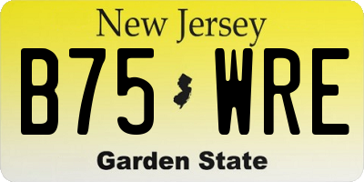 NJ license plate B75WRE