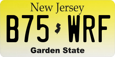 NJ license plate B75WRF