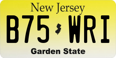 NJ license plate B75WRI