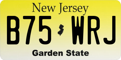 NJ license plate B75WRJ