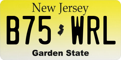 NJ license plate B75WRL