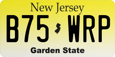 NJ license plate B75WRP