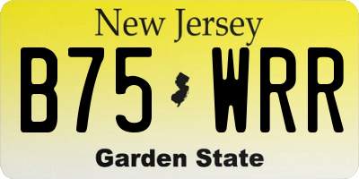 NJ license plate B75WRR