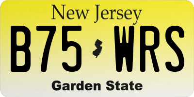 NJ license plate B75WRS