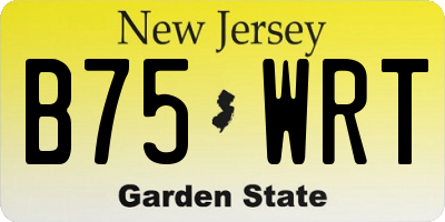 NJ license plate B75WRT