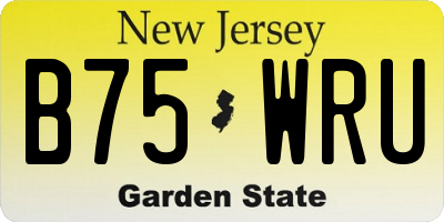 NJ license plate B75WRU