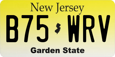 NJ license plate B75WRV