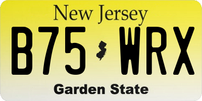 NJ license plate B75WRX