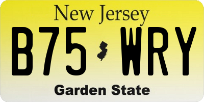 NJ license plate B75WRY