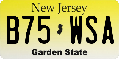 NJ license plate B75WSA