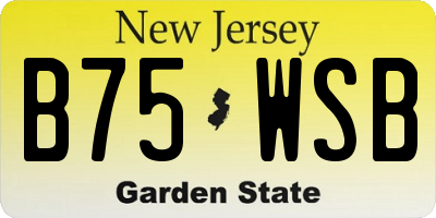 NJ license plate B75WSB