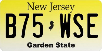 NJ license plate B75WSE