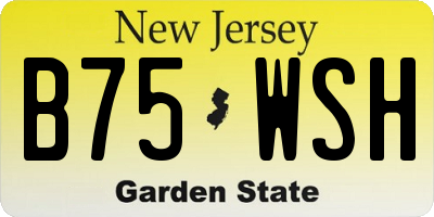 NJ license plate B75WSH