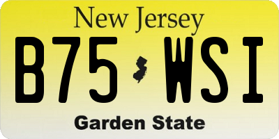 NJ license plate B75WSI