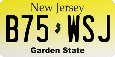 NJ license plate B75WSJ