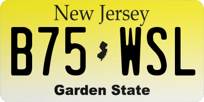 NJ license plate B75WSL