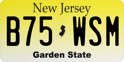 NJ license plate B75WSM