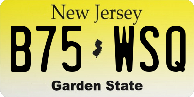 NJ license plate B75WSQ