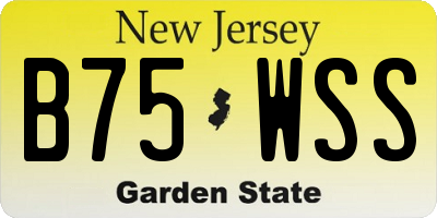 NJ license plate B75WSS