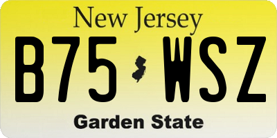 NJ license plate B75WSZ