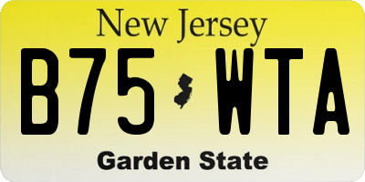 NJ license plate B75WTA