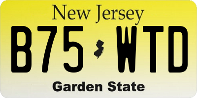 NJ license plate B75WTD