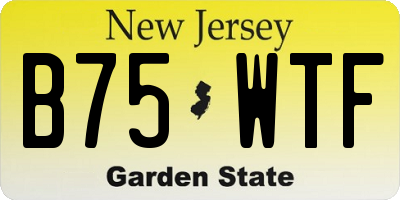 NJ license plate B75WTF