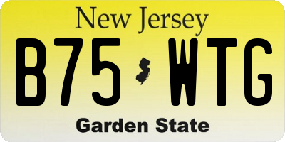NJ license plate B75WTG
