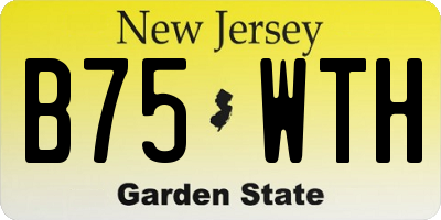 NJ license plate B75WTH