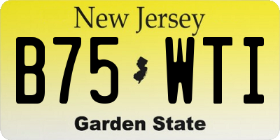NJ license plate B75WTI