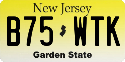 NJ license plate B75WTK