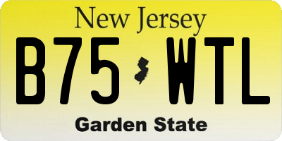 NJ license plate B75WTL