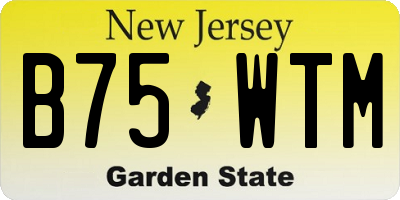 NJ license plate B75WTM