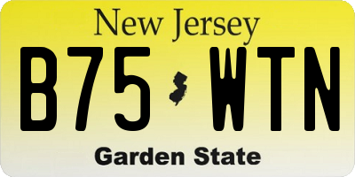 NJ license plate B75WTN