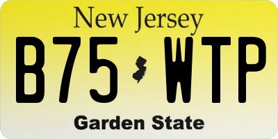 NJ license plate B75WTP