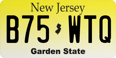 NJ license plate B75WTQ