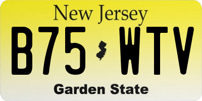 NJ license plate B75WTV
