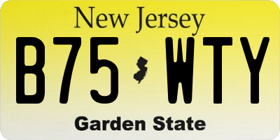 NJ license plate B75WTY