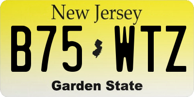 NJ license plate B75WTZ