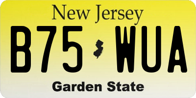 NJ license plate B75WUA