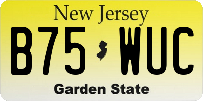 NJ license plate B75WUC