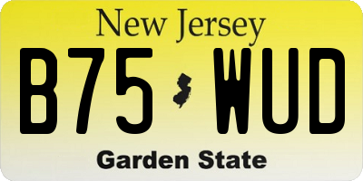 NJ license plate B75WUD