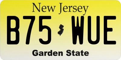 NJ license plate B75WUE