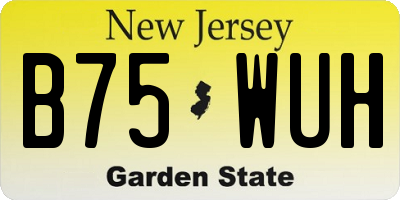 NJ license plate B75WUH