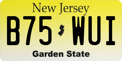 NJ license plate B75WUI