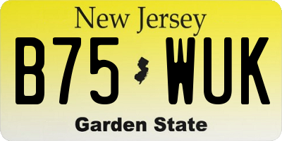 NJ license plate B75WUK