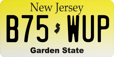 NJ license plate B75WUP