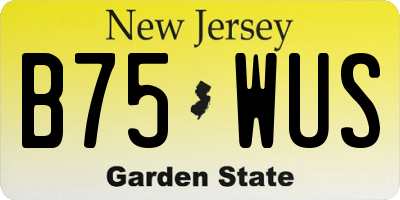 NJ license plate B75WUS