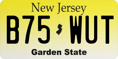 NJ license plate B75WUT
