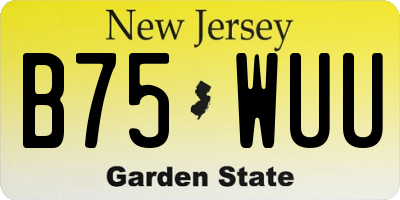 NJ license plate B75WUU